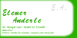elemer anderle business card